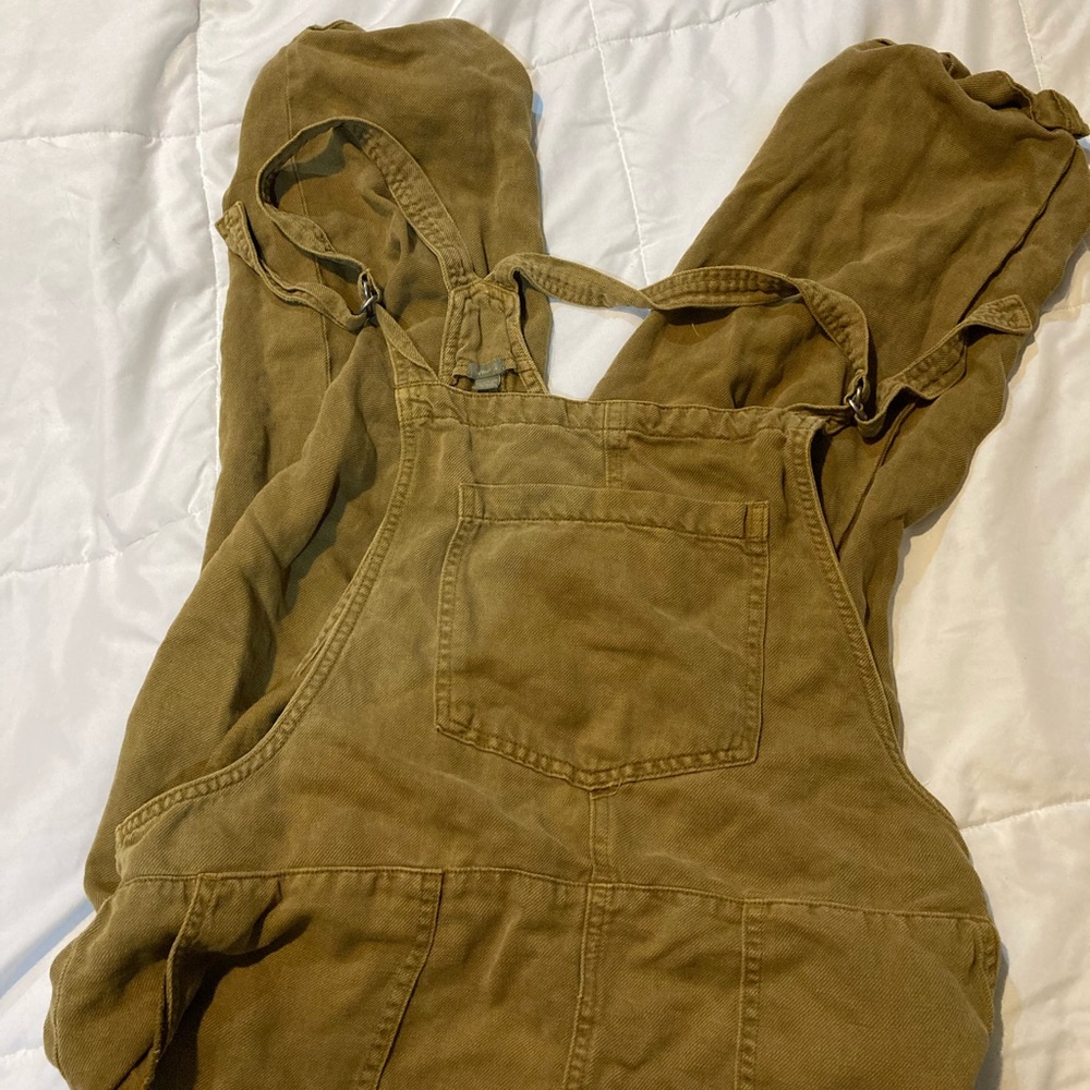 Aerie mustard green overalls